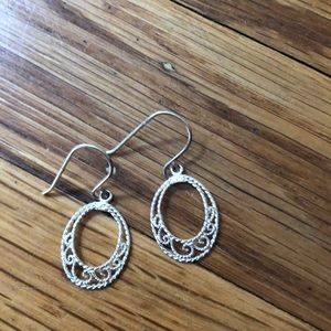 Silver medium hoop earrings